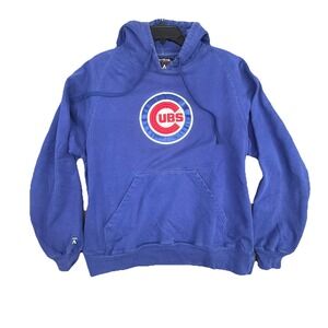 Chicago Cubs ANTIGUA Hoodie Sweatshirt Mens Large Blue Embroidered